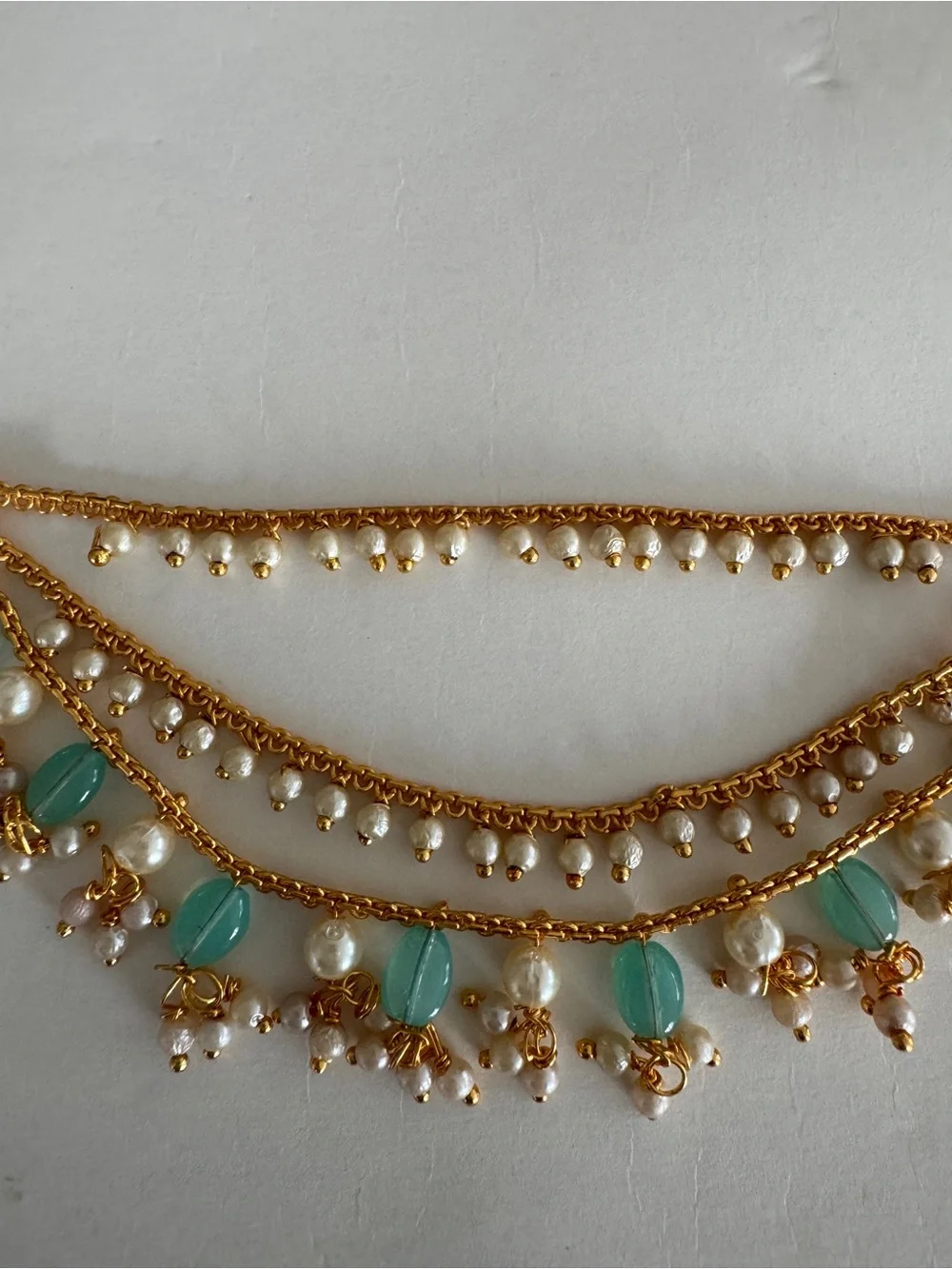 Earring Chain with Faux Pearl & Beads for Earring support/Hair Accessories - New